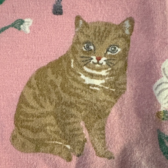 Mini Boden 2-3Y Fun Leggings Pink Floral Cat Kitten Flowers Print - Picture 6 of 8